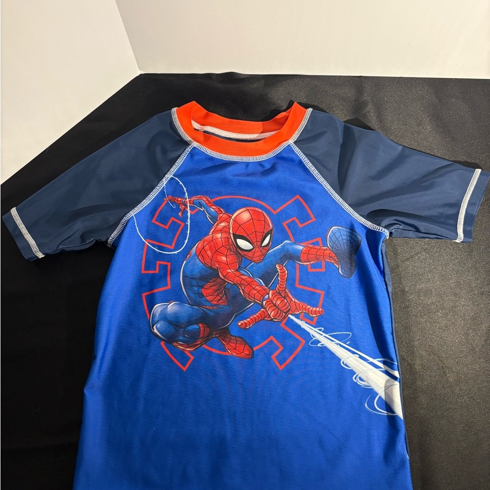 Marvel Spider-Man Rash Guard in Blue and Orange